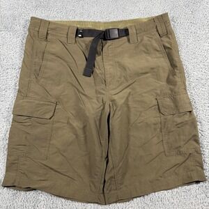 Eddie Bauer Travex Cargo Shorts Mens 36 Belted Army Green Windbreaker Hiking